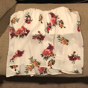 Strapless Floral Top